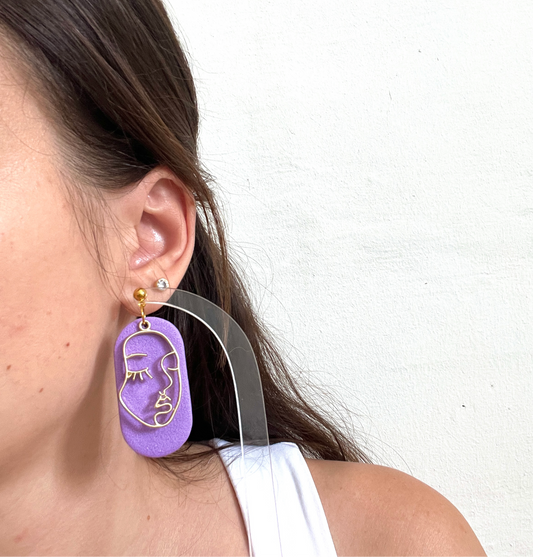 Large Purple Earrings