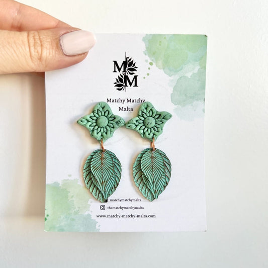 Mint Leafy Earrings