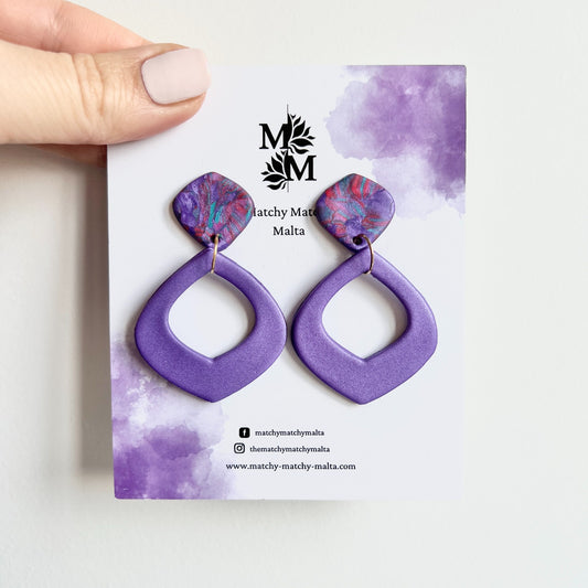 Shimmery Purple Arabic Style Earrings