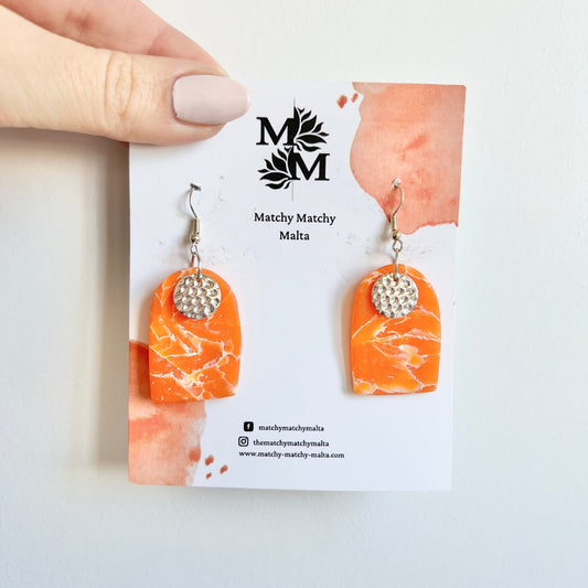 Orange Stained Glass Earrings - Matchy Matchy Malta